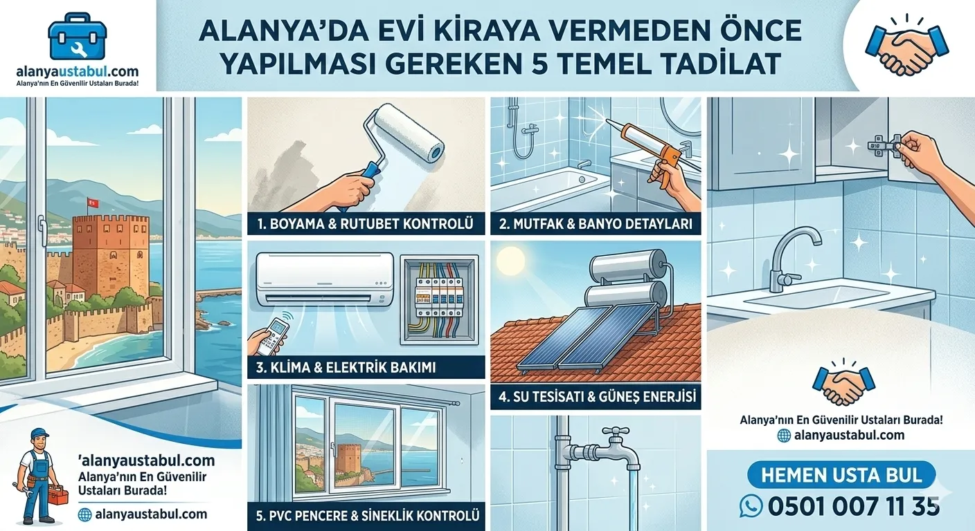 Alanya’da Evi Kiraya Vermeden Önce Yapılması Gereken 5 Temel Tadilat